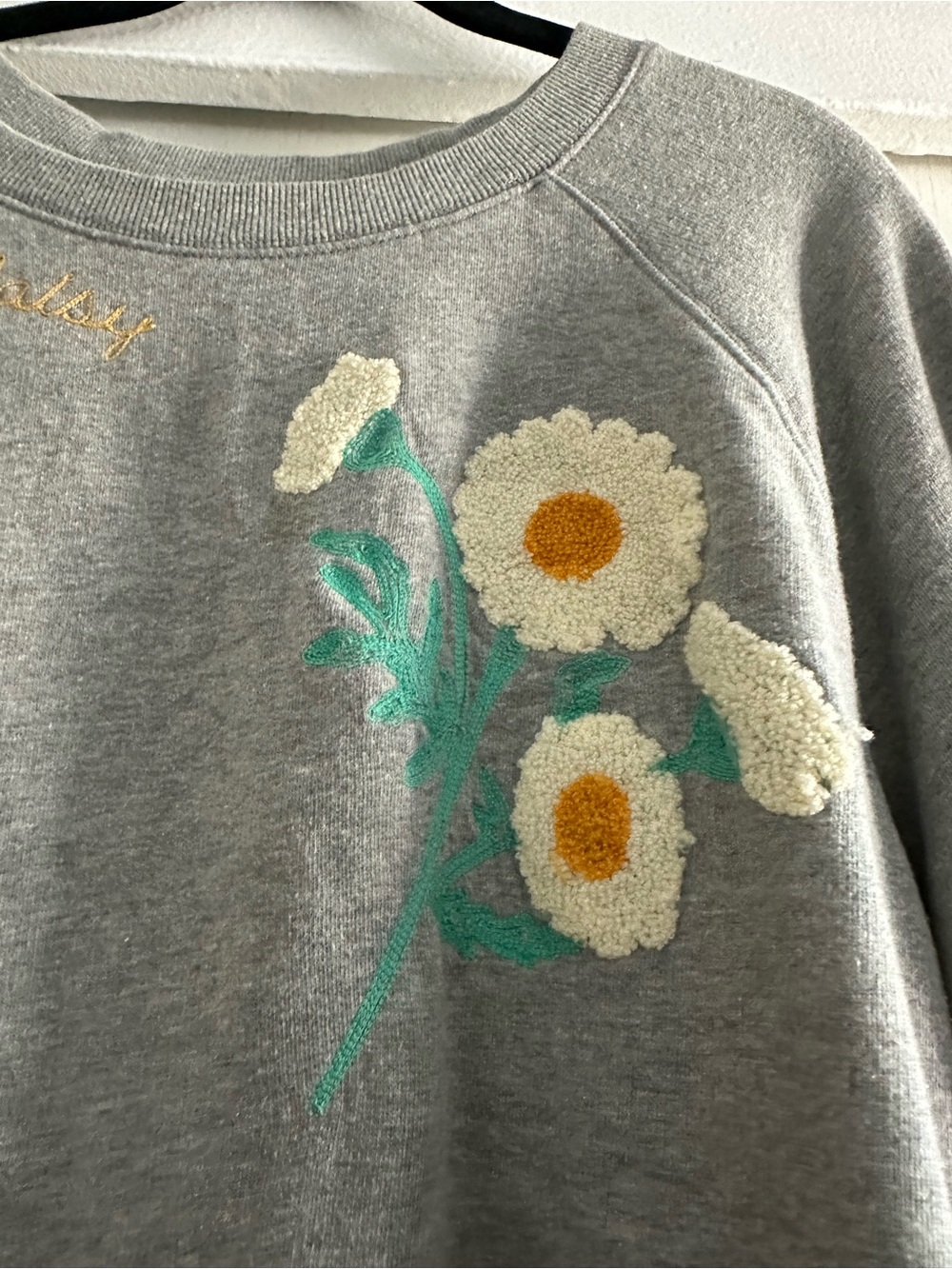 Lucky Brand Daisy Embroidered Crewneck Sweater - Picture 3 of 5